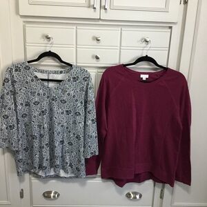 Bundle 2 J.Jill Tops 100% Cotton / Cotton Modal Blend size M